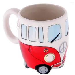 Mugs Cartoon Ceramic Bus Coffee Mug Watter Cup 201-300ml Personality Porcelain Novelty Gifts 1pc Z0109