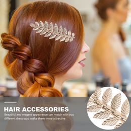 Simple Metal Golden Hair Clip Delicate Goldleaf Hair Pin Hair Ornament for Children Girls Women