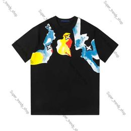 Louiseviution Shirt Top Quality 24Ss Designer T Shirt Mens T Shirt Womens Sweatshirt Clothing Loose Versatile Polo Shirt Trendy T-Shirt M-3Xl Louiseviution Shirt a18