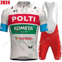 Team Polti Kometa Cycling Jersey 2024 Set Short Sleeve Italy Clothing Men Road Bike Shirts Suit Bicycle bib Shorts MTB Maillot L2405