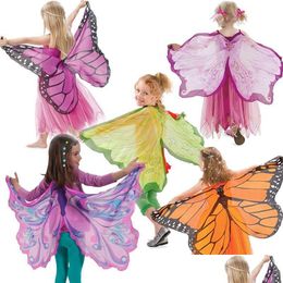Other Festive Party Supplies Halloween Cape Children Butterfly Fairy Angel Wings Childrens Day Christmas Stage Show Play Props Dro Dhzek