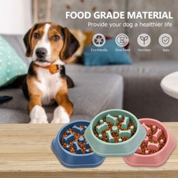 Dog Bowl Anti-choking Slow Feeder Bowl PP Plastic Non-slip Food Bowl for Dogs Small Medium Dog Slow Feeder Plate for Food