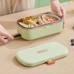 Office Thermal Lunch Boxes Portable Electric Lunch Boxes Water Free Heating Bento Box Stainless Steel Food Warmer 240531