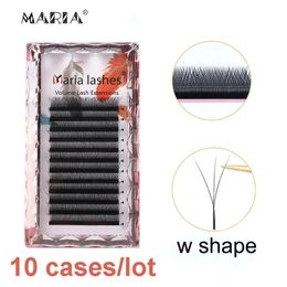 MARIA 10 Case 3D W Private Label Wholesale Russian Eyelash Cluster Simple Fan Volume Eyelash Extension Y Mixed Fake Sable Makeup 240524