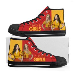 Casual Shoes 2 Broke Girls High Top Quality Sneakers Mens Womens Teenager Canvas Sneaker Custom Made Customise DIY Shoe