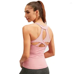 Active Shirts 2024 Sleeveless Yoga Vest Shirt Sport Running Quick Dry High Elasticity Tight Fitness Women Gym Workout Clothing Spor