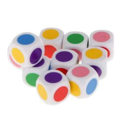 Dice Games 10/20/50pcs 16mm Multicolor Acrylic Cube Dice Beads Six Sides Color Dices Portable Table Games Toy s2452318