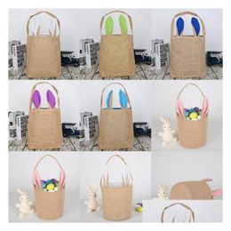 Other Festive Party Supplies 2021 Dhs Easter Egg Storage Basket Canvas Sequins Bunny Ear Bucket Creative Gift Bag With Rabbit Tail Dhdwg