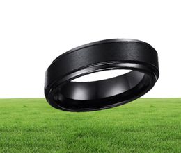 Wedding Ring 8mm Classic Comfort Fit Mens Black Tungsten Carbide Wedding Band Ring Ring in USA and Europe8110389