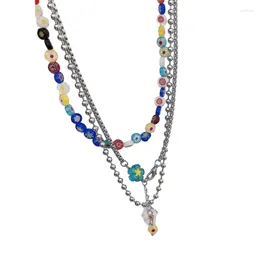 Chains Women Flower Necklaces Cool Punk Street Jewellery Hip Hop Accessories