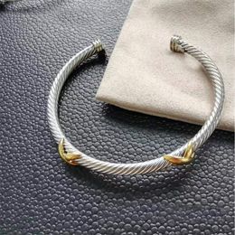 Designer bracelet man dy plated gold bracelet woman vinatge cable cuff pulsera designer jewerly women fashion formal twisted bangle mens zl123