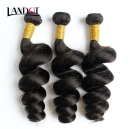 Indian Loose Wave Virgin Hair 100 Indian Human Hair Weaves 3 Bundles Lot Unprocessed Raw Indian Loose Curly Wavy Human Hair Natur41211682