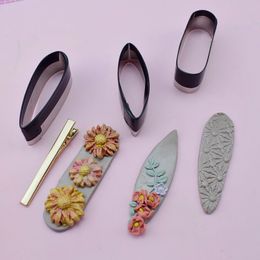 1pc Hair Clip Clay Cutter Ins Creative DIY Pottery Ceramic Polymer Clay Shape Hair Clip Accessories Texture Die Cutting Mould