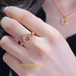 Women Bolgery Ring Jewelry High version copper coin ring in good times with diamond inlaid full exquisite finger jewelry for women
