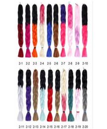 Synthetic Braiding Hair 165g Folded 32inch Ombre Two Colour Synthetic Jumbo Crochet Braid Hair Extensions9888750