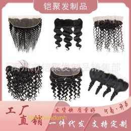 Loose Deep Wave Lace Human Hair Wigs Wig front lace real human hair block curly hair hand woven hair block 13x4 lace frontalhair full box