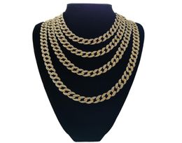 HipHop iced out Miami Cuban Link Chains Necklace For Mens Long Thick Heavy Big Bling Hip Hop Women Gold Silver Jewellery Gift2345740