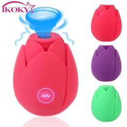 Sex Toy Massager Rose Vibrator Nipple Clitoris Sucker Clitoral Stimulator Powerful Vaginal Sucking Massage Lotus Flower Toys for Women