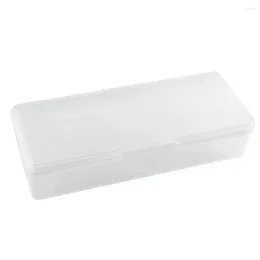 Nail Art Kits Rectangle Tool Box Empty Double-layer Container Plastic Transparent Storage Supplies