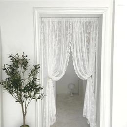 Tapestries Girl Heart White Lace Curtain Window Mosquito Net Screen For Bathroom Exterior Door Balcony Privacy