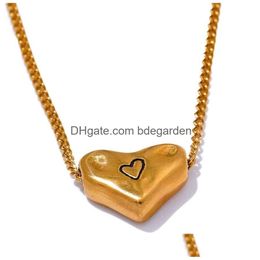 Charm Bracelets Unique Chic Cast Heart Love Pendant Necklace 18K Gold Pvd Plated Stain Less Stainless Steel Vintage France Jewellery Dro Dh6Av