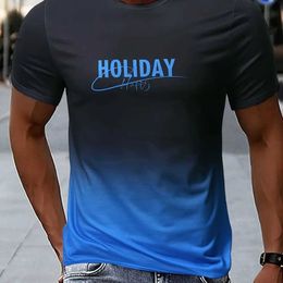 Men's T-Shirts 2024 New Mens T-Shirt Short Sleeve Tops Summer Clothing Oversized Gradient Graphic Fashion Street For Male Shirts 5xl Tees New z240531