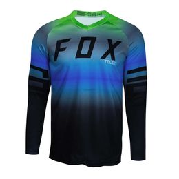 Cycling Shirts Tops Mens T-shirts 2024 Motorcycle Jersey Quick Dry Mountain Bike T-shirt Long Sleeved Downhill Foxx Teleyi Jersey Mtb Jersey Camo Breathable