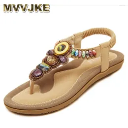 Casual Shoes Brand Gladiator Chinese Fashion String Bead Elastic Band Big Size Thick Sole Sandals Girls Summer Style