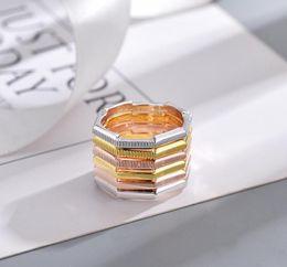 3 Colors Letter Ring Women Link To Love Letters Finger Rings Gold Silver Rose Gold High Quality Jewelry6361198