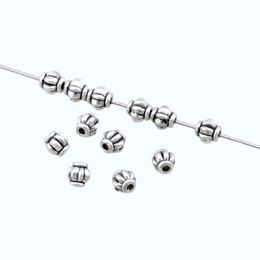 500Pcs Antique Silver Alloy lantern Spacer Bead 4mm For Jewelry Making Bracelet Necklace DIY Accessories D2 284m