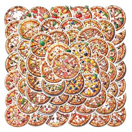 60pcs ins Pizza food illustration Waterproof PVC Stickers Pack for Fridge Car Suitcase Laptop Notebook Cup Phone Desk Bicycle Skateboard Case.
