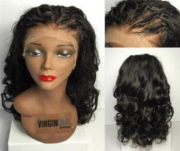 Nuovo arrivo per i capelli umani peruviani parrucche a media cappuccio 150 9A con pizzo anteriore di alto grado wigs4653783