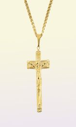 Jesus Necklace Gold Plated Stainless Steel Pendant Fashion Religious Faith Necklaces Mens Hip Hop Jewelry6282854