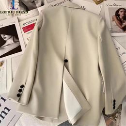 Women's Suits Single Breasted Blazers Jackets For Women Elegant Loose Casual Long Coat Korean Outerwears Female Tops Spring Autumn