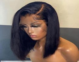 Bob Wig Lace Front Brazilian Human Hair Wigs For Black Women Pre Plucked Short Natural 13x4 Synthetic Straight HD Full Frontal Clo5242915