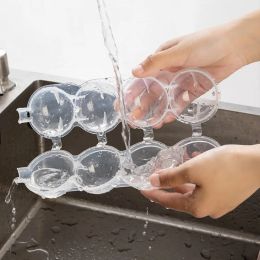4-hole Ice Puck Lattice Set Removable Lids Ice Ball Mould Kitchen Tools for Whiskey Cocktail Vodka Mould Bar Round Ice Cube Party