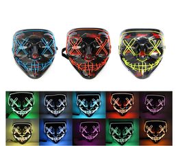 10 Styles Cool Halloween Mask LED Mask Light Up Scary Skull Glow Masks For Adult Kids Halloween Rave Party Scary Masks8255330