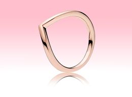 3 Colours Polished Wishbone Ring yellow gold Rose gold plated Women Jewellery for Real 925 Silver Mens rings with Original box6309523