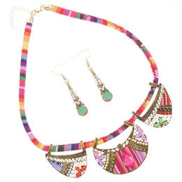 Necklace Earrings Set Necklaces Multicolor Woven Bohemian Jewelry Dangle Accessories Ity