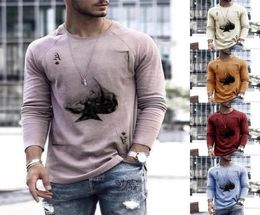 Long Sleeve T Shirts Men Print Round Neck Summer Mens Clothing Casual Ace Of Spades Slim Fit Tops Kawaii7724276