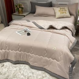 Lightweight Cooled Summer Quilt With Cooling Fabric Home Double Sides Blanket For Bed Silky Air Condition Comforter 240531