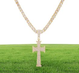 Fashion Crystal Necklace Men Gold Silver Colour Rhinestone Cuban Link Chain Pendant Necklaces for Women Hip Hop Jewelry4509209