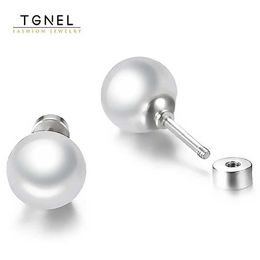 Charm Pearl Screw Stud Earrings for Women Girls Stainless Steel Earrings 8mm WhiteTiny 20G Piercing Sleeper Mens Fashion Tragus EarsL4531