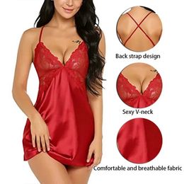 2024 Womens Sexy Pajamas Underwear Lace Satin Pajamas Sexy Underwear Pajamas Exotic Clothing 240522