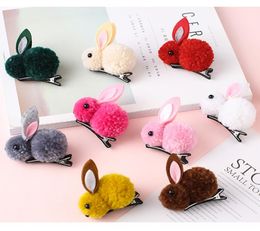 63qp korean accessories version cute ball rabbit ring children039s rope cartoon plush ad female leather hair bandservice belt b6397905