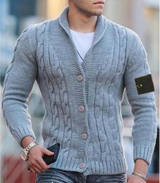 Luxury Designer Men's Sweater Cardigan Knitted Sweaters Men High Street Stones Winter Fleece Long Sleeve Hoodie Jacket