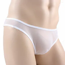 Underpants UltraThin Mesh Panties For Men Sexy Low Waist Lingerie Briefs Soft And Comfortable Choose From White Red Black Pink
