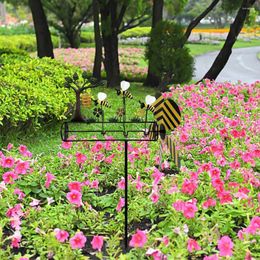 Garden Decorations Lovely Bee Whirligig Wind Spinner Metal 3D Powered Kinetic Sculpture Windmill Toy For Patio Lawn And