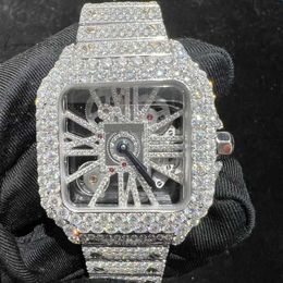 4129 stainless steel sliver Plated moissanite Diamond Iced Out Watches For Men