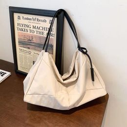 Shopping Bags Women Large Capacity Splicing Canvas Korean Ins Cloth Shoulder Simple Zipper Handbag Ladies Quilted Shopper